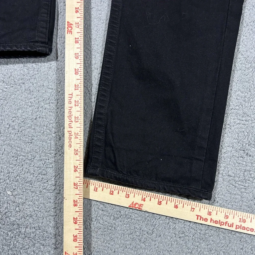 True Religion Men's 36 Ricky Relaxed Straight Black Denim Jeans #3319